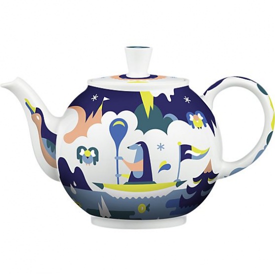 Crate and Barrel 50th anniversary December teapot, Janine Rewell design