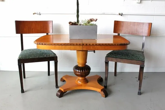 Blonde Carved Library Table, $595.00 USD, SpruceHome