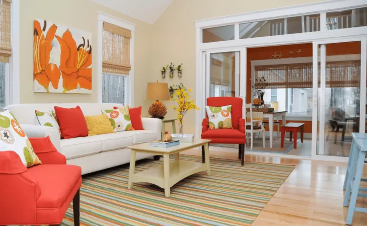 Brightly coloured furniture