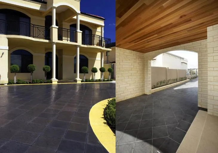 charcoal block driveway paving