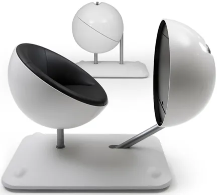 Globus work-station opened and closed