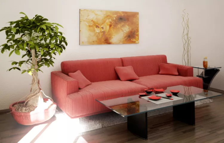 red sofa