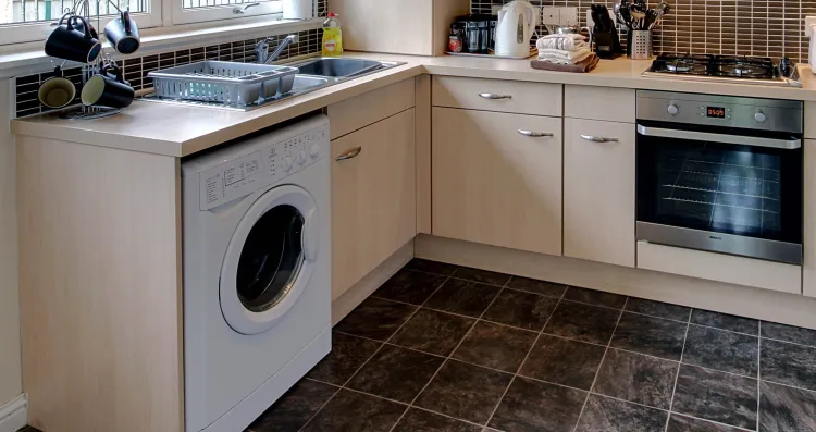 washing machine in kitchen