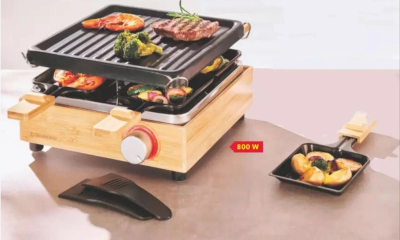 bamboo raclette grill