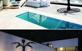 palm-shaped exterior shower